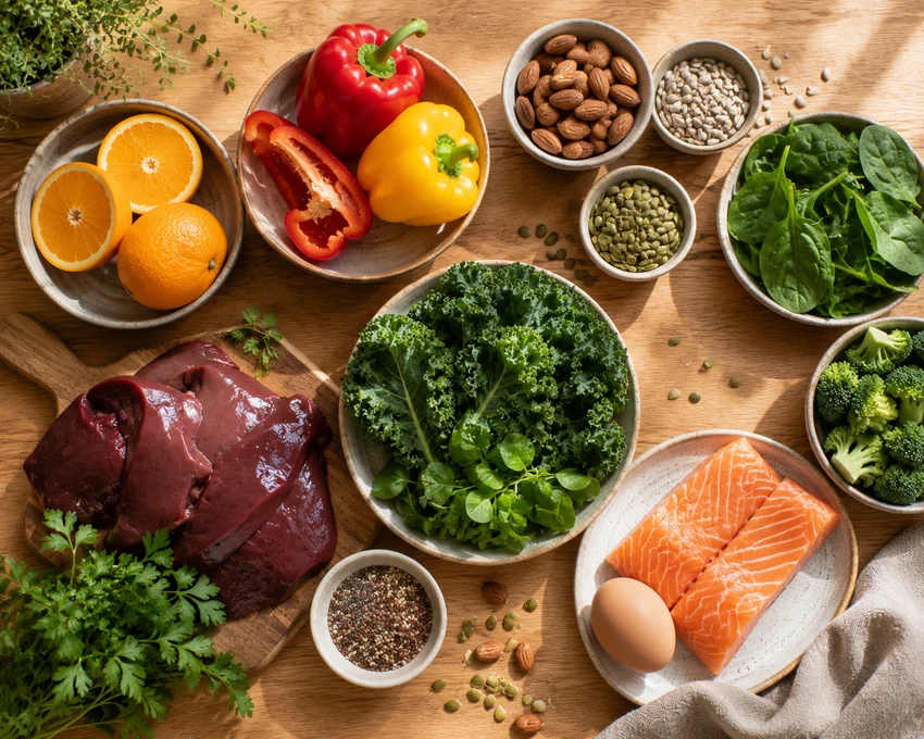 Ulike matvarer som dekker vitaminbehov